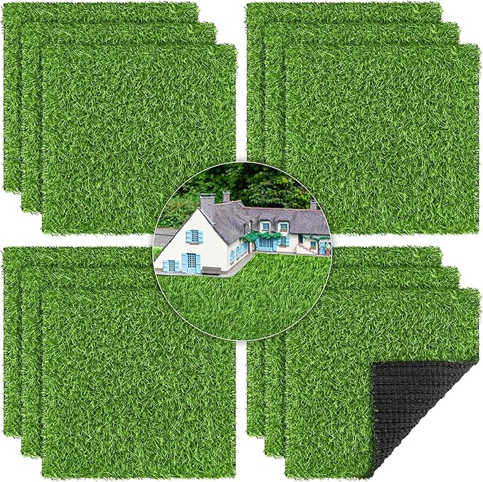 PaysaGrass – Lot de 30 Dalles Gazon Artificiel 30×30 cm avec Drainage