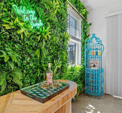 PaysaPanache Jungle Fern Mirage 100×100 cm