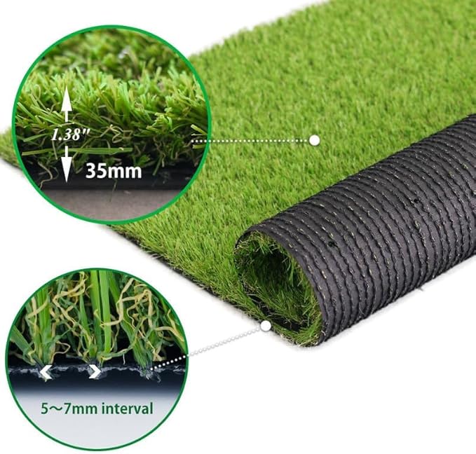 PaysaSoft- Tapis de Gazon Synthétique avec Système de Drainage