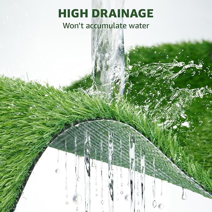 PaysaSoft- Tapis de Gazon Synthétique avec Système de Drainage