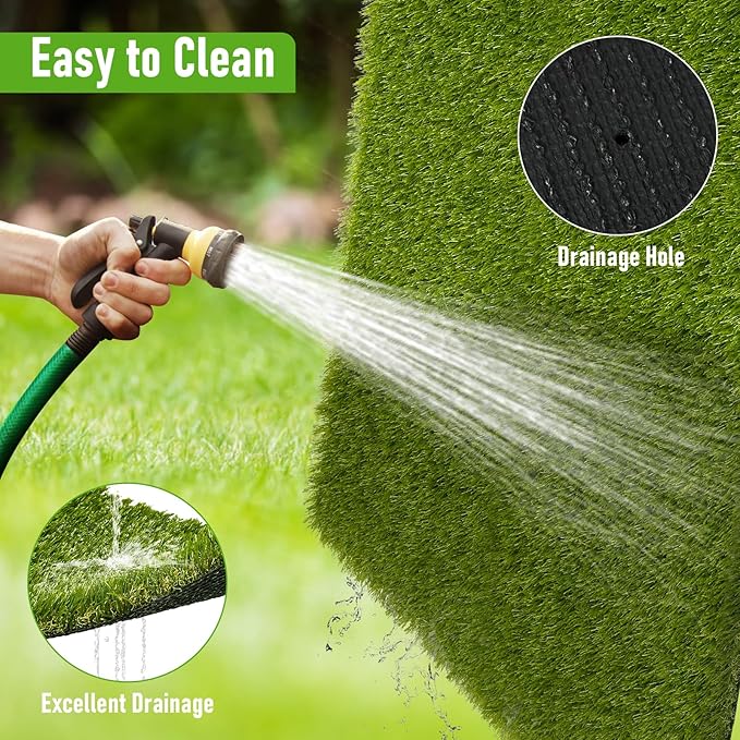 PaysaSoft- Tapis de Gazon Synthétique avec Système de Drainage